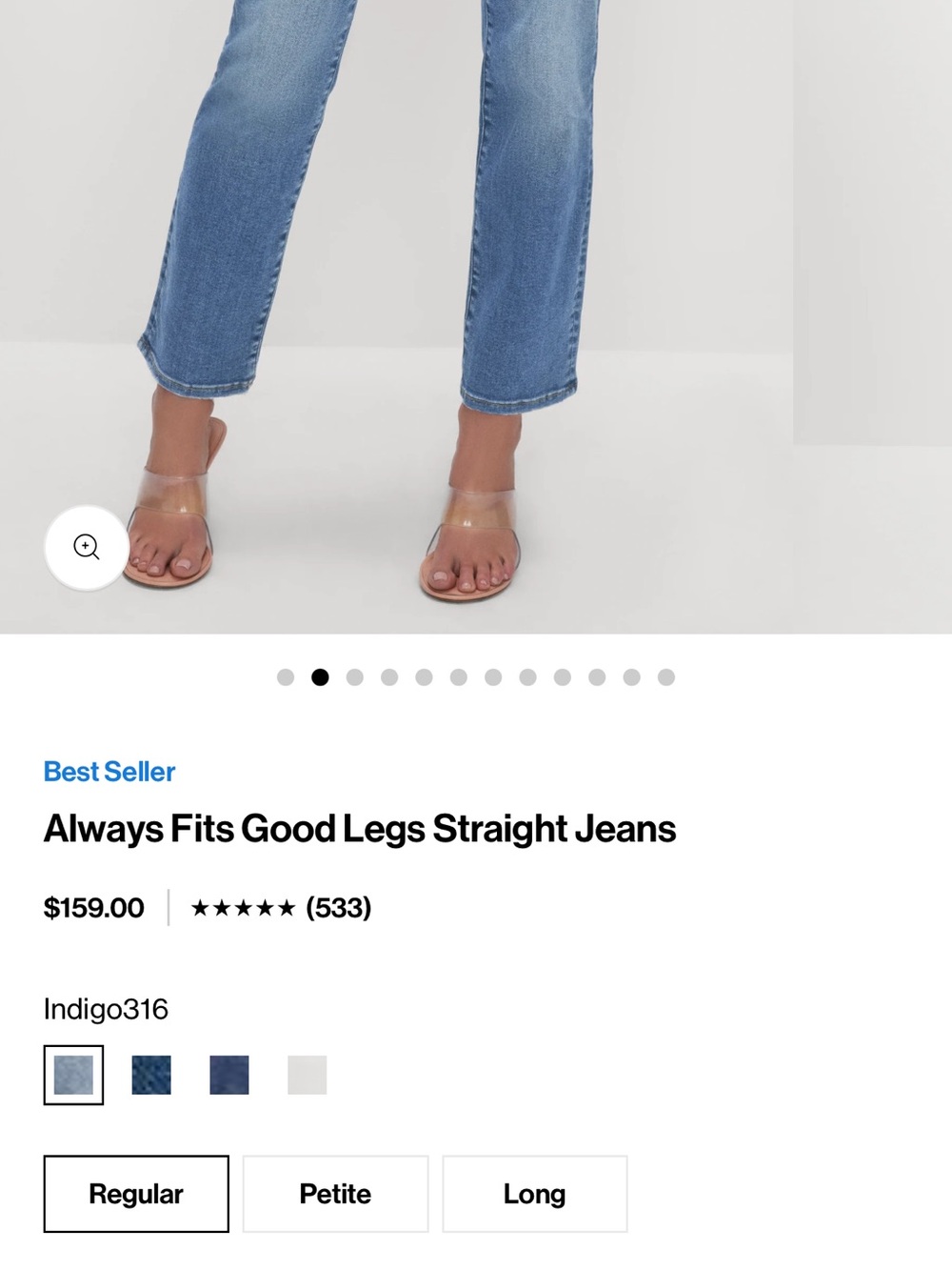 GOOD AMerican Always Fits Good Legs Straight Jeans - Indigo
